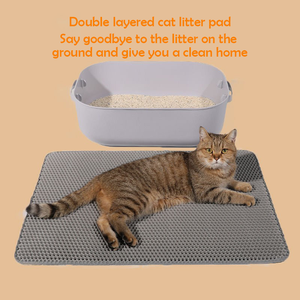 Almohadilla de arena para gatos de tejido liso de doble capa recientemente mejorada con agujeros grandes para evitar fugas en gatos domésticos - Product Image 6
