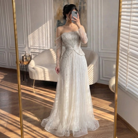 Robe de soirée Serene Hill LA73333, beige luxueux, style arabe, Dubai, célèbre designer, coupe A, 2026, pour mariage et soirée