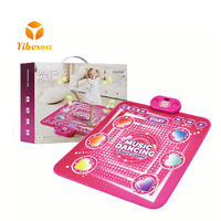 Tapis de danse interactif musical électronique pour enfants, cadeau d'anniversaire, rose, Bluetooth, jeu de danse rythmique