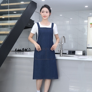 Barato Mujeres Hombres Denim Delantales Cocina Salón de Belleza Peluquería Trabajo Peluquería Delantal Con Correas Ajustables - Product Image 6