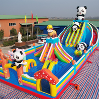 AOYU Château commercial gonflable extérieur, parcours d'obstacles, toboggan, parc d'attractions, jeu actif pour enfants