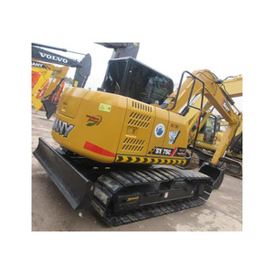 Excavatrice sur chenilles Sany SY75C jaune, équipement de construction hydraulique à commande intelligente, excavatrice de haute qualité - Product Image 1