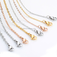 Chaîne plate torsadée en acier inoxydable, chaîne à maillons croisés soudés avec fermoir mousqueton, chaîne pour la fabrication de bijoux DIY pour pendentif