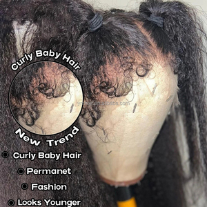 Yaki Kinky Edges Peluca de cabello rizado para bebé 13x6 Peluca frontal de encaje HD transparente Pelucas de cabello humano con frente de encaje recto rizado - Product Image 5