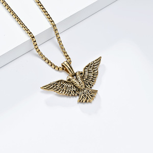 Double <b>Headed</b> Eagle Pendant Necklace Zinc Alloy Unisex Street <b>Style</b> Fashion Jewelry Chain Pendant - Product Image 4