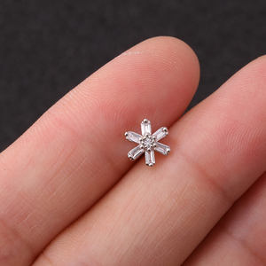 16G Argento Colore Acciaio Bilanciere A Vite Indietro <span class=keywords><strong>Oro</strong></span> CZ <span class=keywords><strong>Helix</strong></span> Piercing Dei Monili Rook Conchiglia Trago Cartilagine Orecchino - Product Image 6