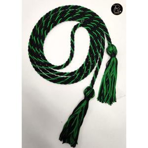 Cordón Académico Negro y Verde Kelly con Borla de 4 Pulgadas y 60 Pulgadas para Ceremonia de Graduación, Cordón para Prendas con Procesamiento de Dos Colores - Product Image 1