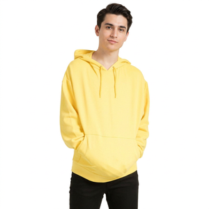 Sudadera con Capucha de Algodón de Primera Calidad para Hombre, Sudadera Cálida de Invierno con Patrón Sólido, Cuello con Capucha, Corte Holgado, Suministro al por Mayor - Product Image 1