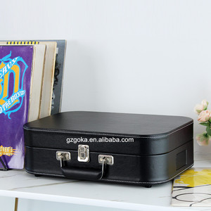 Новый Виниловый проигрыватель из искусственной кожи эллиптический дизайн чемодан проигрыватель с функцией синего зуба Многофункциональный - Product Image 5