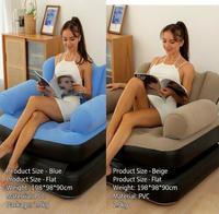 Canapé gonflable pour la maison, pliable et écologique, en PVC épais, coussin d'air en peluche, chaise longue, canapé