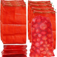 5 Maten Plastic Mesh Netto Zak Rood Voor Groente Fruit Noten Speelgoed Opbergzakken