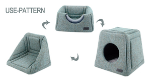 Cueva de gato de espuma plegable de moda para el hogar, cómodo <span class=keywords><strong>nido</strong></span> de gato con patrón sólido, Camas De Caverna Para Gatos - Product Image 4