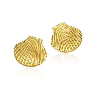 Boucles d'oreilles clous thème plage perle et coquillage, plaqué or 18 carats, acier inoxydable, étanches, pour femme, occasion anniversaire - Product Image 5