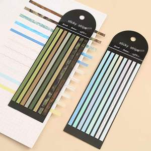 Assorted Multi-Color Long Strip Self-Adhesive Sticky Tabs <b>Memo</b> <b>Pads</b> Set 6 Themed Palettes Hanging Hole Card Packaging Page - Product Image 6