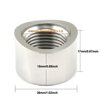 Écrou de fixation M18x1.5 en acier inoxydable 304, à sertir, diamètre extérieur 26mm x hauteur 17mm, pour tuyau d'échappement, support de capteur, usiné par électroérosion (EDM) et CNC, pour voiture/camion
