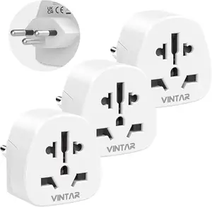 VINTAR International Travel Adapter to Switzerland 3 Pin Swiss Travel Plug Adaptor