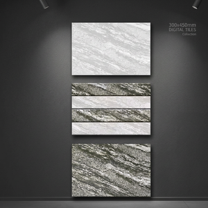 กระเบื้องผนังเซรามิกสีเขียวพิมพ์ลายดิจิทัลมันวาวขนาด12X18นิ้ว300X450มม. ดีไซน์น่าดึงดูดผลิตในอินเดีย - Product Image 1