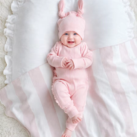 Combinaison bébé fille en bambou côtelé convertible 2 voies avec fermeture éclair YKK, douce comme du beurre, écologique, à volants, certifiée OEKO-TEX CPC, cadeau pour nouveau-né