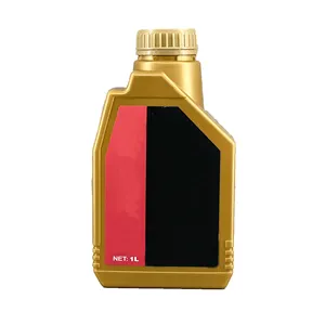 Botella de aceite de Motor HDPE, Logo personalizado, 1L, dorado, gasolina, para uso en motocicleta