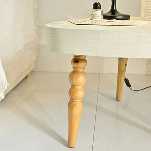 INNOVA Home Living Room Modern European Design <b>White</b> Solid Wood Decorative Side <b>Coffee</b> <b>Table</b> with 3 Legs - Product Image 5