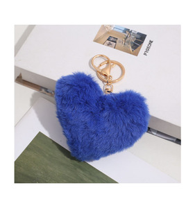 Coloré moelleux coeur forme <span class=keywords><strong>pompon</strong></span> <span class=keywords><strong>porte</strong></span>-clés Pom Pom bouffée boule fausse fourrure <span class=keywords><strong>porte</strong></span>-clés pour bricolage artisanat sac pendentif - Product Image 5