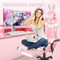 Chaise de bureau ergonomique moderne pour le gaming et le télétravail avec roulettes, hauteur réglable, design pivotant, structure en acier