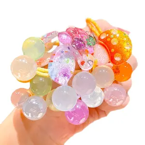 Cute candy color children's hair cord ball ball crystal Hair Ties For Girls and kids