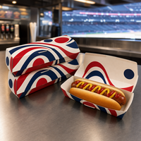 Boîtes à hot-dogs personnalisées imprimées, à ouverture supérieure, résistantes, anti-graisse, jetables, de qualité alimentaire, vente en gros, prix compétitif