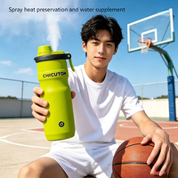 Bouteille d'eau portable hautement stylée en acier inoxydable à double isolation 650ml/630ml avec paille intégrée pour le sport et le cyclisme