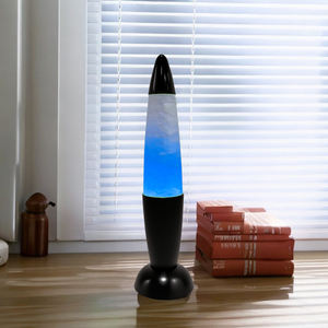 블랙 원추형 탑 용암 램프-USB-C 충전 및 AA 배터리 작동 이중 전원 가정 장식 책상 램프 도매 공장 직접 - Product Image 3