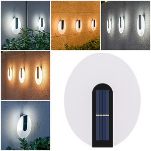 <b>Solar</b> Outdoor Wall Lamp Polycarbonate Diffuser 20 Degree Beam Angle Waterproof LED <b>Light</b> For Garden Patio Decor - Product Image 1
