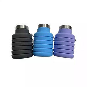 Bouteilles d'eau de sport pliables en silicone de haute qualité, bouteilles de voyage en silicone - Product Image 5
