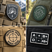 Patch PVC 3D personnalisé en relief, logo surélevé, étanche, badge en caoutchouc souple, durable pour vestes, vêtements et tenues d'extérieur