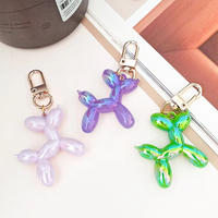 Nuevo y Moderno Llavero de Acero Inoxidable con Diseño de Perro Globo y Estampado UV, Bonito Amuleto para Mascotas, Joyería para Bolsos de Mujer