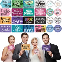 Kit d'accessoires photo Beeveer 24 designs sur le thème de l'alphabet pour mariage, flèches décoratives en PVC double face pour douche nuptiale