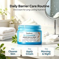 Crème réparatrice de barrière à 5 céramides, hydratant pour le visage avec acide hyaluronique et Centella, apaise les rougeurs, anti-âge