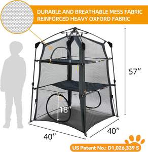 Itent Chat Enclos Chaton Chat Tour Tente 3 Niveaux Écologique Chat Cage Portable Pliable Deux Portes Conception 15kg Capacité Tout - Product Image 5