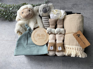 Coffret Cadeau Vêtements Maman et Bébé <span class=keywords><strong>Coton</strong></span> <span class=keywords><strong>Gaze</strong></span> Mousseline Serviette Lange Hochet Jouet Attache-Sucette pour Nouveau-né - Product Image 6