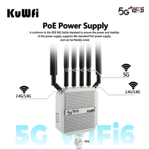SDX75 KuWFi C130 3000Mbps Gigabit banda dual 5g CPE wifi6 enrutador NSA/SA caja de metal al aire libre 5G <span class=keywords><strong>WiFi</strong></span> enrutador con 2 ranuras para tarjetas SIM - Product Image 4