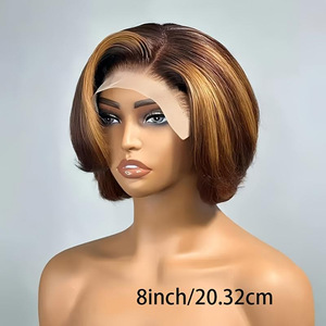 วิกผมสั้นแบบบ๊อบ <span class=keywords><strong>ทรง</strong></span>พิกซี่คัต  วัสดุใยสังเคราะห์  แบบโปร่งใส  สำหรับ<span class=keywords><strong>ผู้หญิง</strong></span>  สไตล์ยุโรป-อเมริกัน - Product Image 3