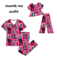 Pyjamas assortis pour filles, tenues de Noël avec motif d'ours en bambou, pyjamas pour bébé, vêtements de nuit, pyjamas parent-enfant, tenues maman et moi