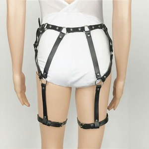 Nouveau pantalon à bretelles SM Bondage ceinture boucles de jambe harnais ajusté Corset en cuir vêtements pour adultes discothèque Performance porter - Product Image 5