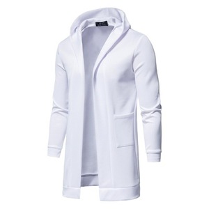 Nouveau Produit Personnalisé Cardigan Long à Capuche Couleur Unie <span class=keywords><strong>Trench</strong></span>-<span class=keywords><strong>Coat</strong></span> pour <span class=keywords><strong>Homme</strong></span> - Product Image 2