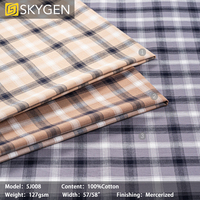Tissu à carreaux en coton teint en fil 115GSM pour le matériel textile de chemise de mode pour hommes