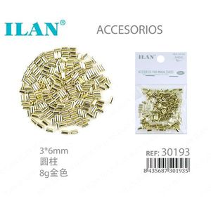 Perline in metallo ILAN 3x6mm cilindriche color oro per la creazione di gioielli e accessori - Product Image 1