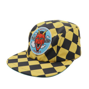 Casquette de sport unisexe 6 panneaux au design tendance, motif carré, 100 % polyester, avec logo brodé - Product Image 2