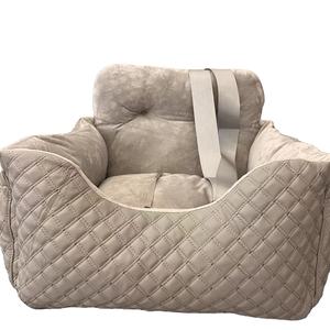 Asiento de cuero PU personalizado para perros, elevador de mascotas, resistente al agua, cama de viaje de lujo, bolsa transportadora - Product Image 1