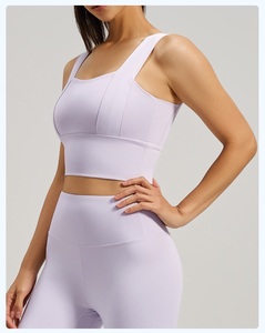 Sujetador deportivo transpirable de secado rápido con soporte ligero y acolchado de elastano, estilo racerback, tipo chaleco, para yoga, ideal para actividades transfronterizas. - Product Image 3