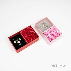 Вечная роза мыло цветок квадратная шкатулка для ювелирных изделий кулон кольцо ожерелье на День Святого Валентина Подарочная коробка на день рождения - Product Image 2