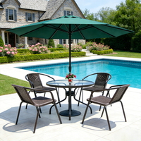 Ensemble de table et chaises de jardin modernes portables pour l'extérieur, hôtel/cour, poker, banquet, restauration, barbecue, pique-nique, chaise en fer marron